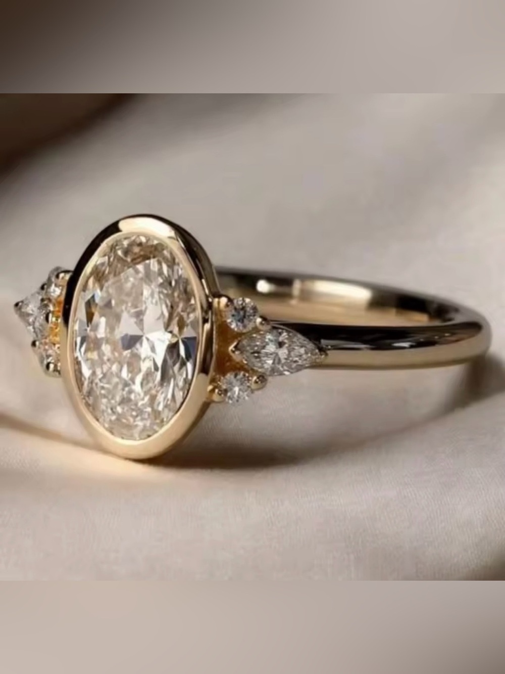 2ct Bezel Oval Ring - Picture 7 of 11